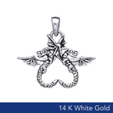 Dragon’s power of two ~ 14K White Gold Pendant WTP896