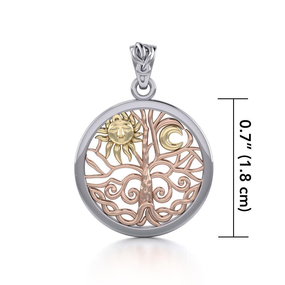 Pagan & Wicca Tree of Life ~ Three Tone Pendant OTP3109