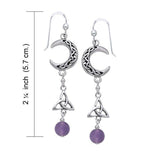 Celtic Knotwork crescent moon & Triquetra Trinity Knot Earrings TER155
