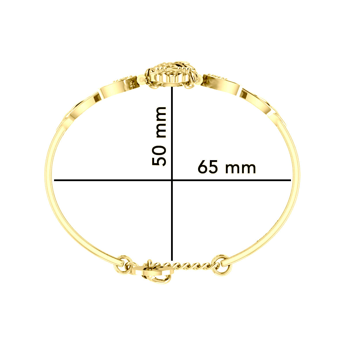 Great Horned Owl with Crescent Moon and Celtic Heart 14K Gold Cuff Bracelet GBA290