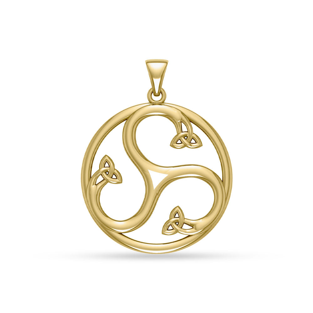 Trinitys imagery Celtic Triskele Gold Pendant GPD1270
