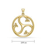 Trinitys imagery Celtic Triskele Gold Pendant GPD1270