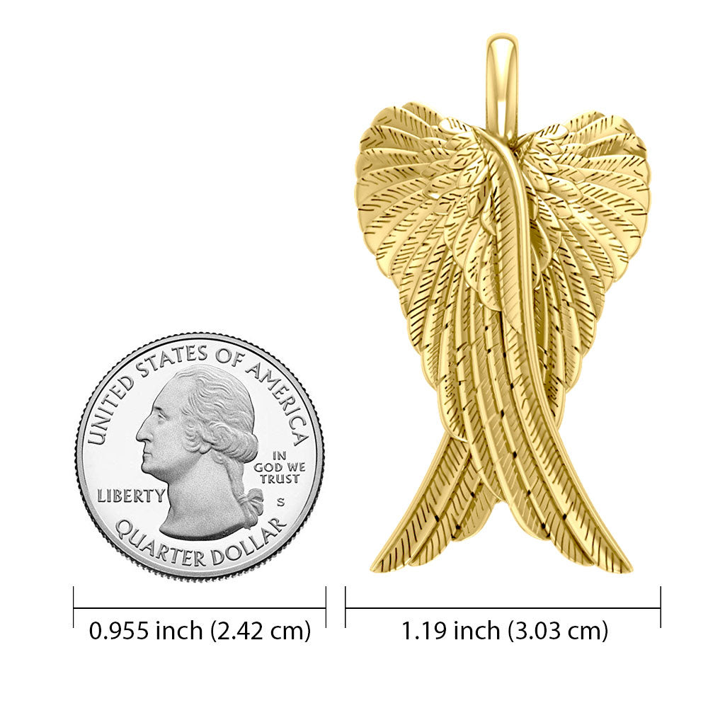 Angel Wings 14K Yellow Gold Pendant GPD2933