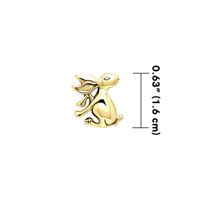 Small Rabbit or Hare Solid Gold Pendant GPD2995