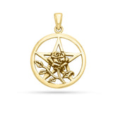 Rose Pentacle Gold Pendant GPD3136