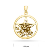 Rose Pentacle Gold Pendant GPD3136