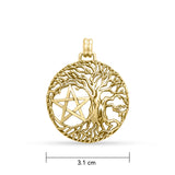 Mickie Mueller Tree of Life Pentacle Gold Pendant GPD3377