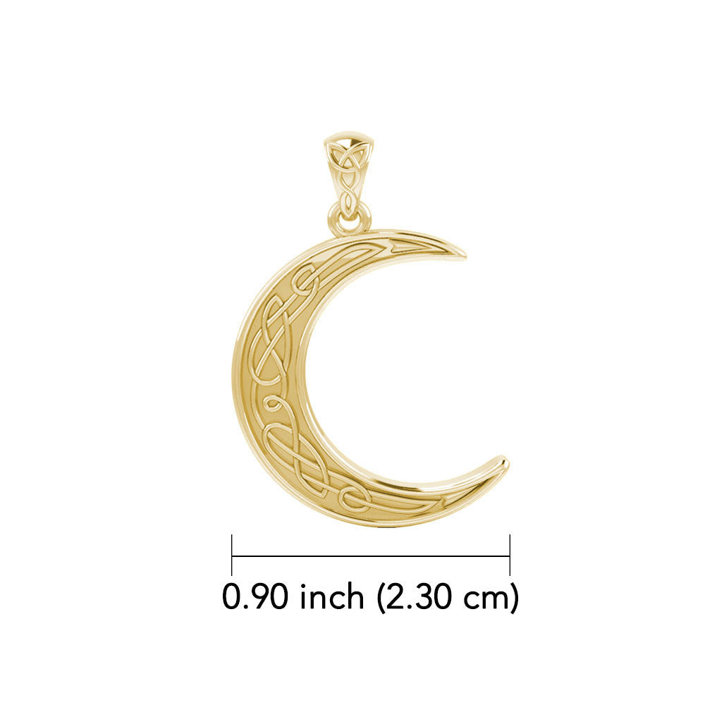 Celtic Crescent Moon 14K Yellow Gold Pendant GPD4201