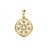 Elven Star with Crescent Moon Solid Gold Pendant GPD4279