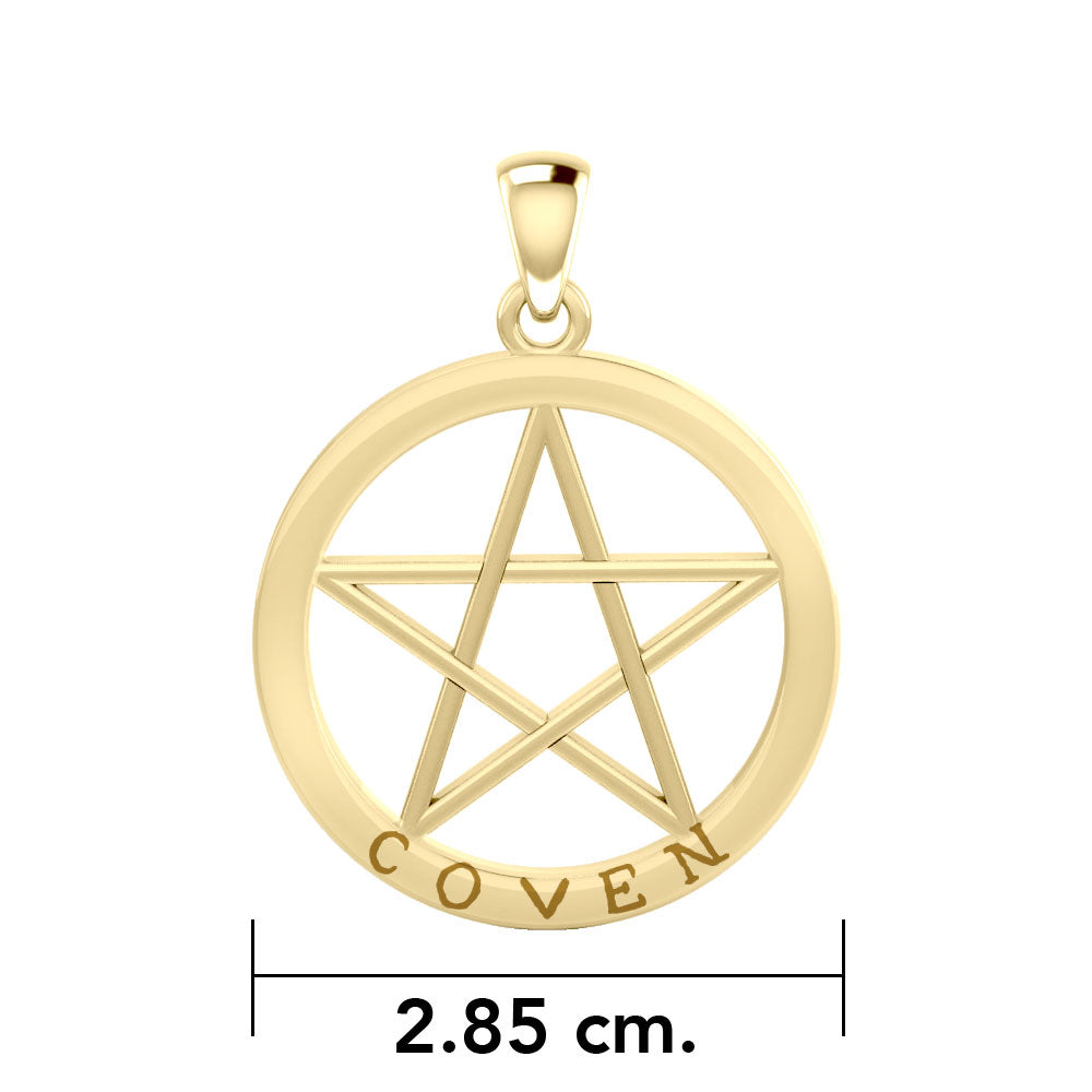 Coven Pentacle Solid Gold Pendant GPD4506