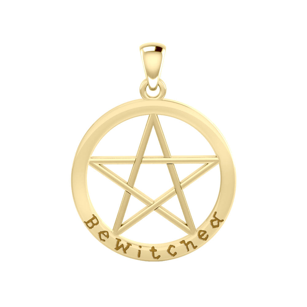 Bewitched Pentacle Solid Gold Pendant GPD4507