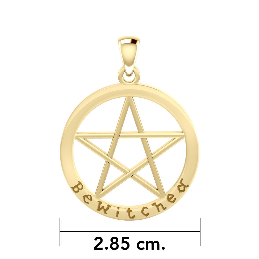 Bewitched Pentacle Solid Gold Pendant GPD4507