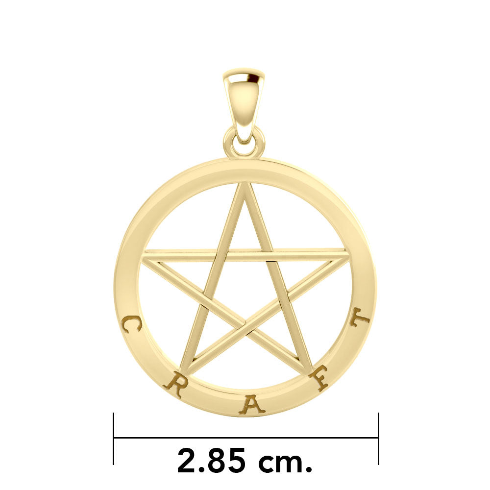 Craft Pentacle Solid Gold Pendant GPD4508