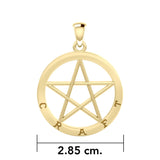 Craft Pentacle Solid Gold Pendant GPD4508