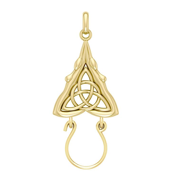 Goddess Solid Gold Charm Holder Pendant GPD5086