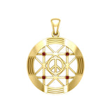 Peace Centralization Solid Gold Pendant with Gemstones GPD5143