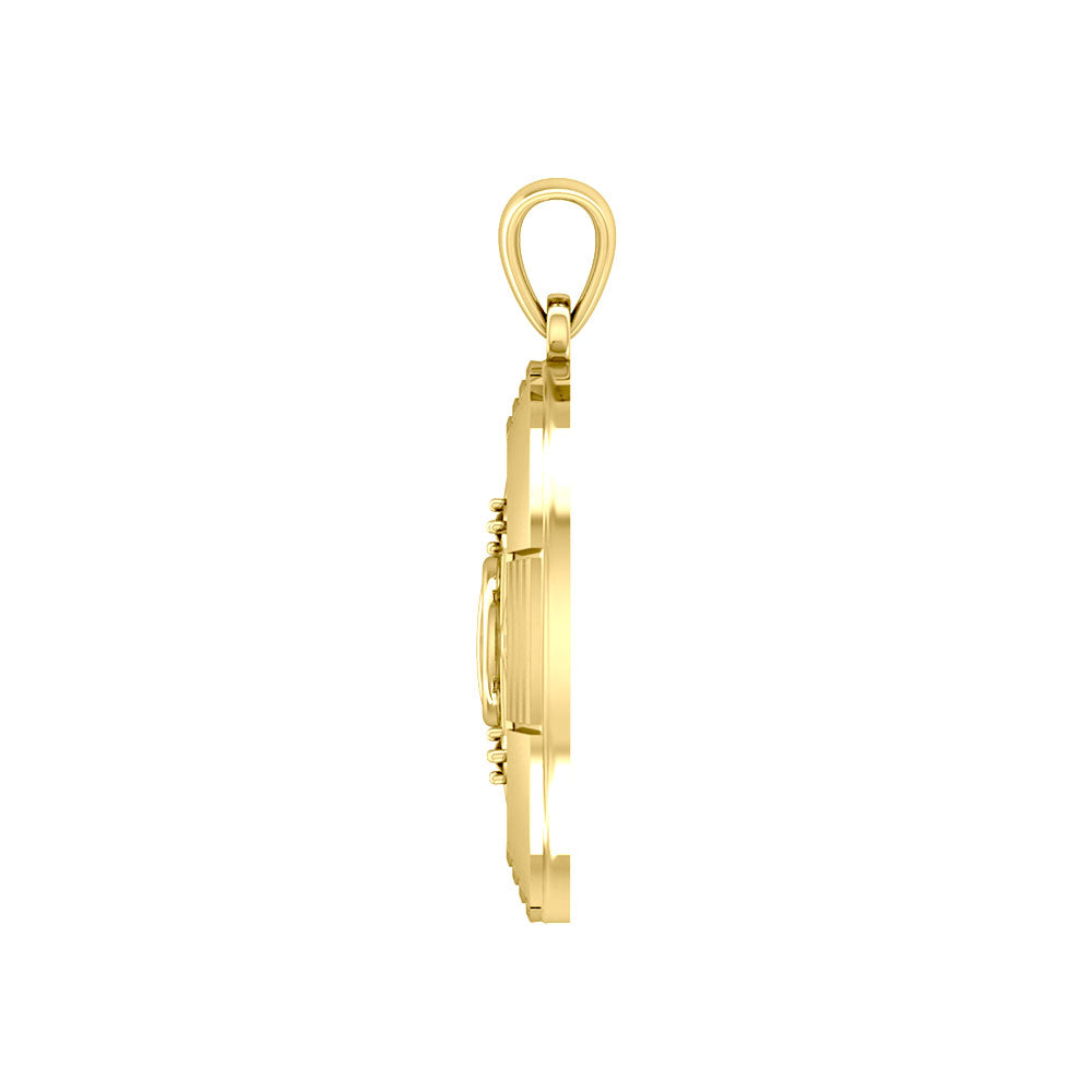 Peace Centralization Solid Gold Pendant with Gemstones GPD5143