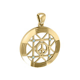 Peace Centralization Solid Gold Pendant with Gemstones GPD5143