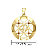 Peace Centralization Solid Gold Pendant with Gemstones GPD5143
