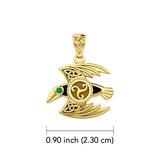 Behind the Mystery of the Mythical Raven 14K Yellow Gold Pendant with Gemstone GPD5381