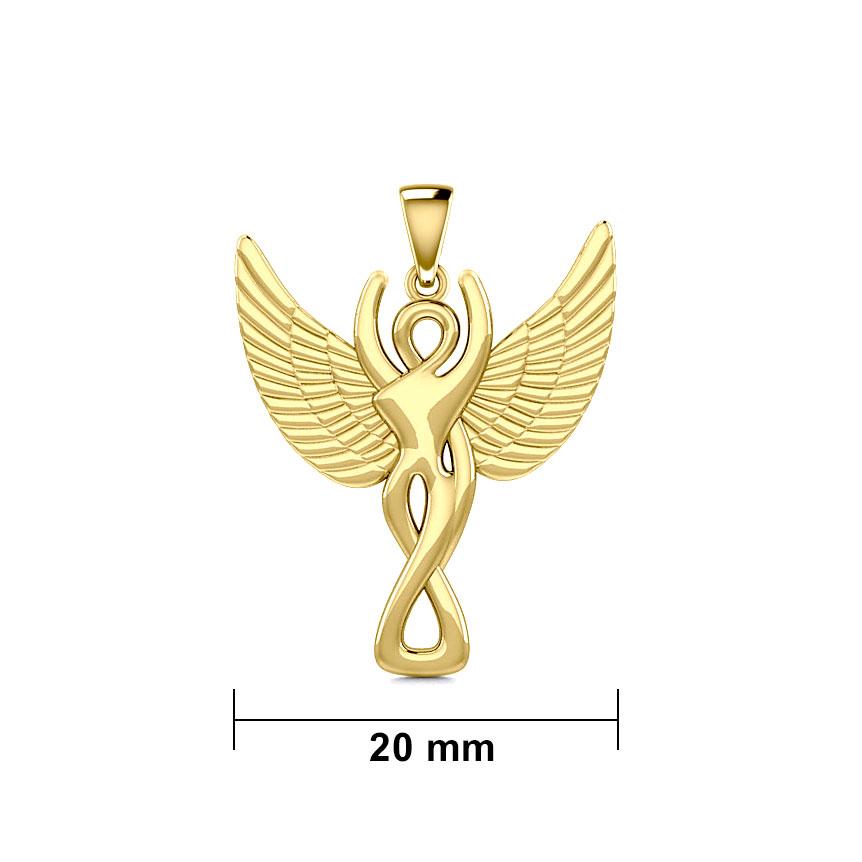 Solid Gold Winged Goddess Pendant GPD5470