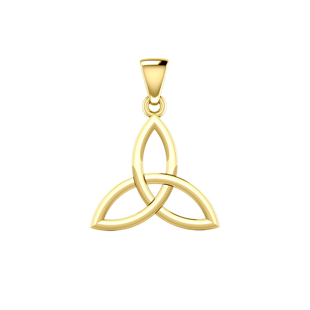 Celtic Trinity Knot 14K Yellow Gold Pendant Small Size GPD5607