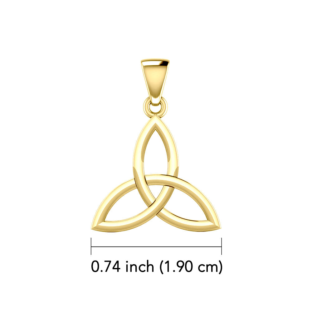 Celtic Trinity Knot 14K Yellow Gold Pendant Small Size GPD5607