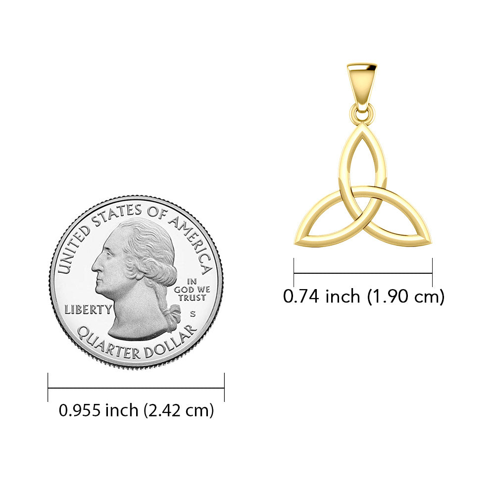 Celtic Trinity Knot 14K Yellow Gold Pendant Small Size GPD5607