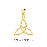 Celtic Trinity Knot 14K Yellow Gold Pendant Small Size GPD5607