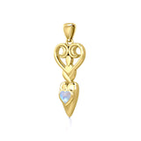Goddess with Heart Gemstone 14K Solid Gold Pendant GPD5657