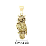 Celtic Horned Owl Gold Pendant GPD5722