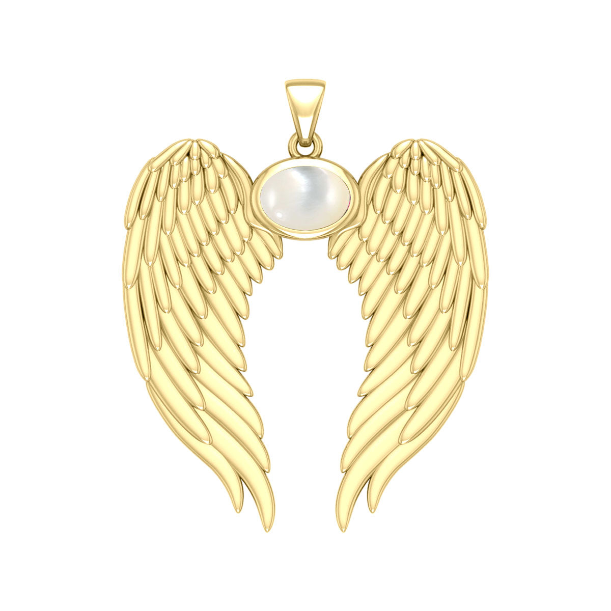 Guardian Angel Wings Solid Gold Pendant with Birthstone GPD5868