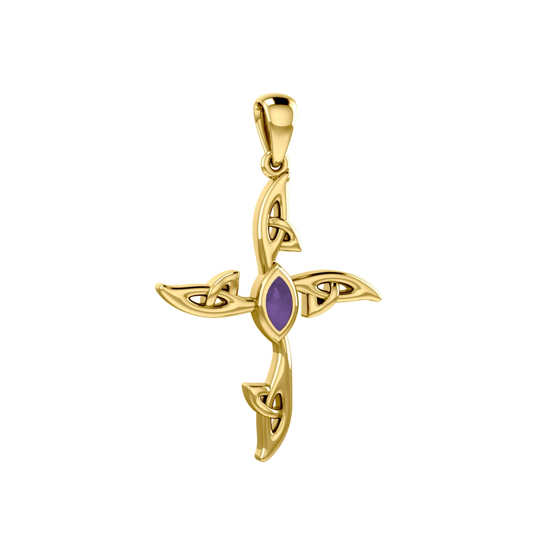 A beautiful statement of pride and faith Celtic Cross Solid Gold Pendant with Gemstone GPD5988