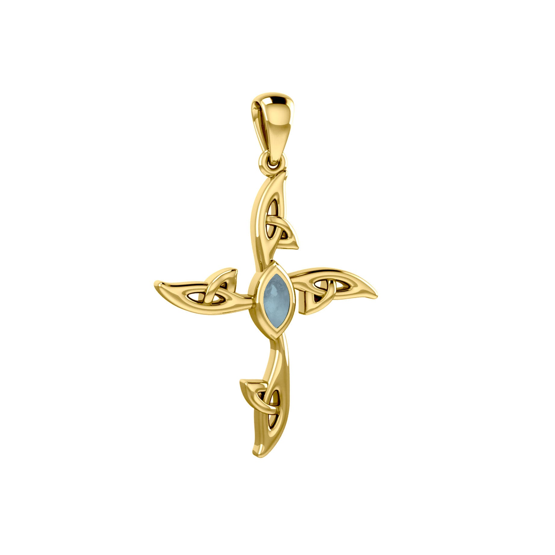 A beautiful statement of pride and faith Celtic Cross Solid Gold Pendant with Gemstone GPD5988