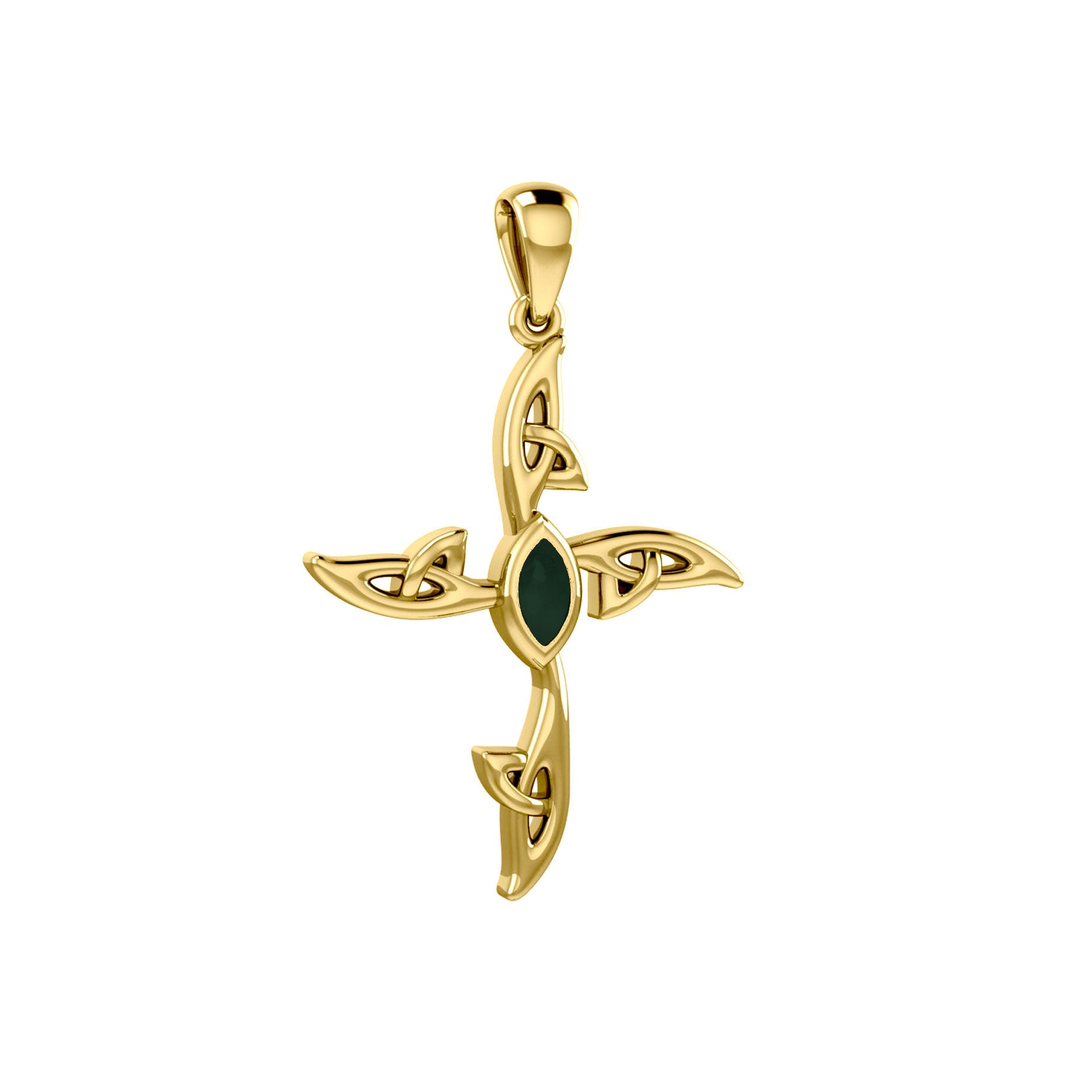 A beautiful statement of pride and faith Celtic Cross Solid Gold Pendant with Gemstone GPD5988