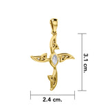 A beautiful statement of pride and faith Celtic Cross Solid Gold Pendant with Gemstone GPD5988