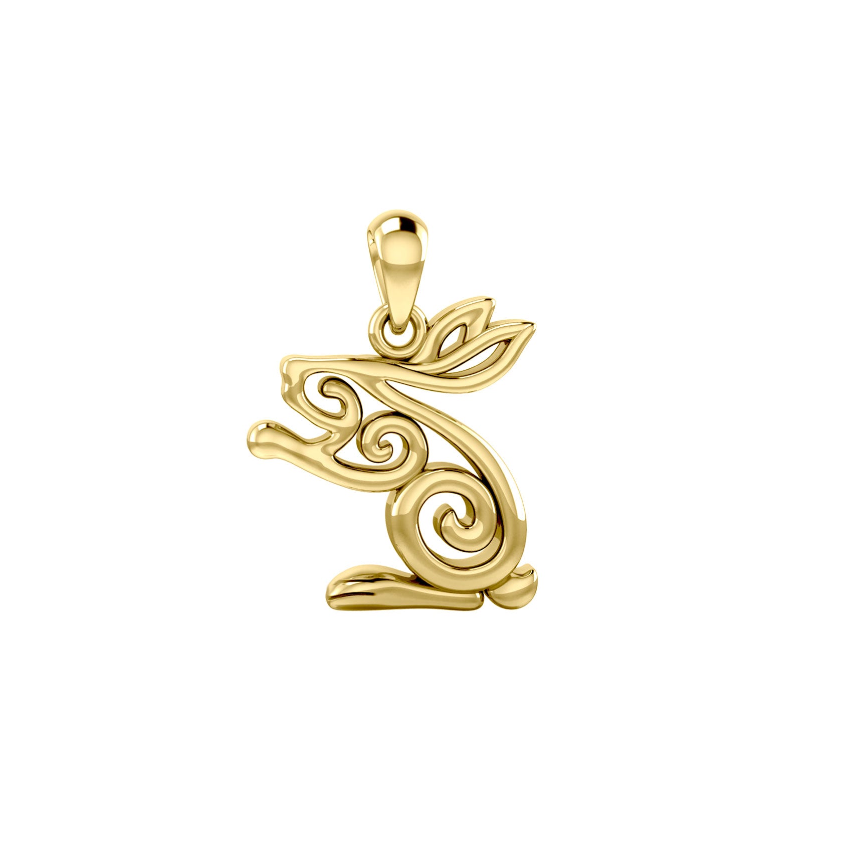 Celtic Rabbit Solid Gold Pendant GPD6037