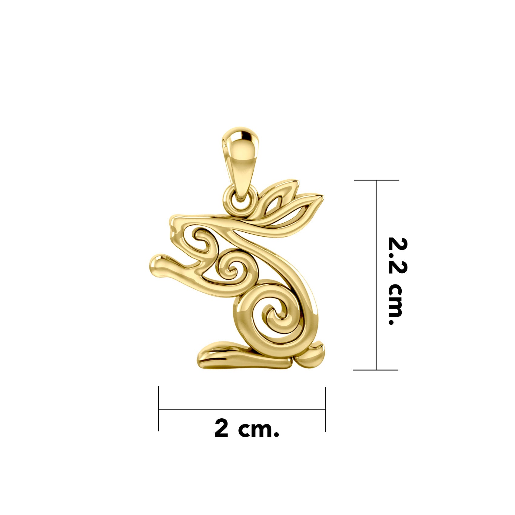 Celtic Rabbit Solid Gold Pendant GPD6037