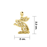 Celtic Rabbit Solid Gold Pendant GPD6037
