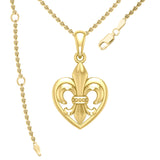 A powerful Yellow Gold Pendant Fleur-de-Lis and Heart GPD6067