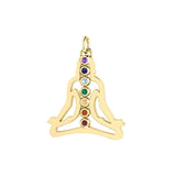 Solid Gold Chakra Silhouette Pendant GPD854