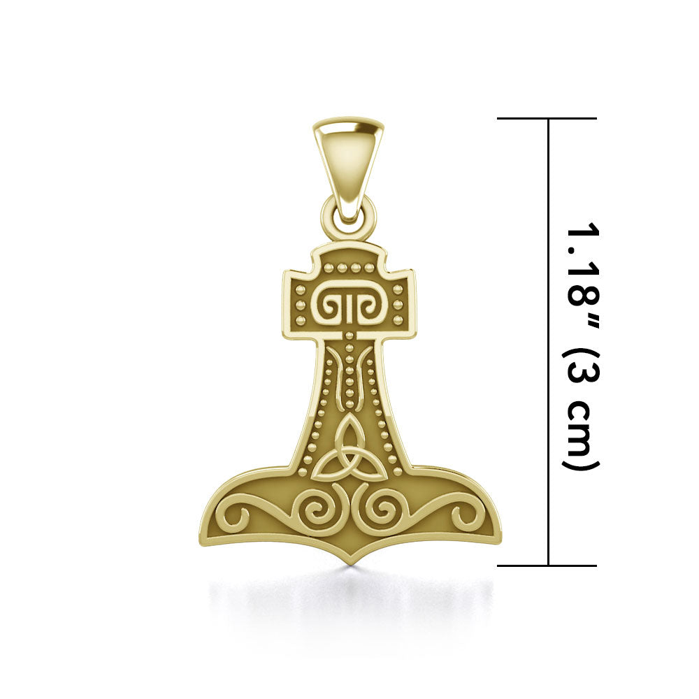 Unleash Your Inner Strength: Thor's Hammer Solid Gold Pendant - GPD864 | Embrace the Power of the Mighty Norse God