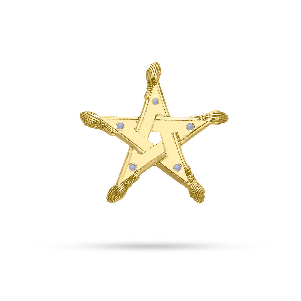 Broomstick Pentagram Gold Pendant GPD875