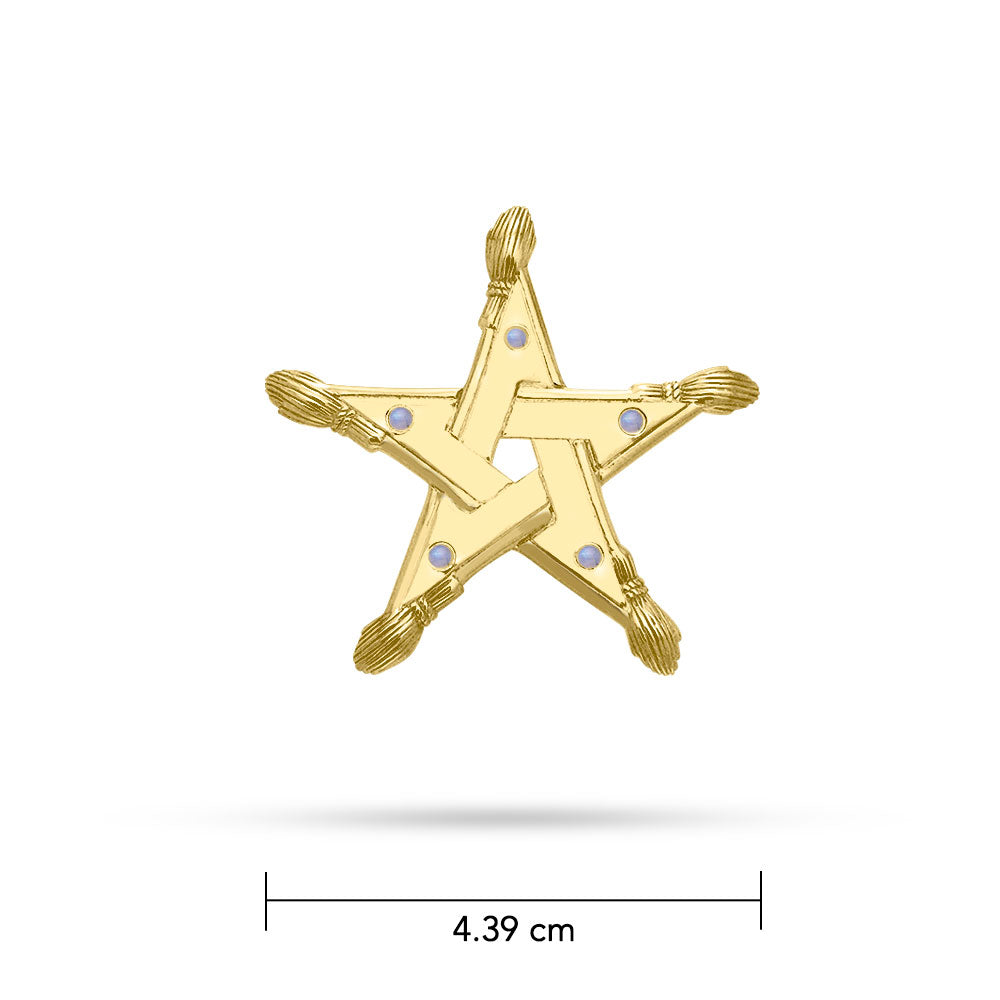 Broomstick Pentagram Gold Pendant GPD875