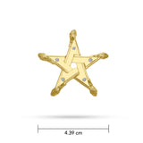 Broomstick Pentagram Gold Pendant GPD875
