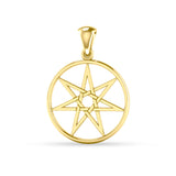 Fairy Elven Pentacle Gold Pendant GTP1208