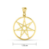 Fairy Elven Pentacle Gold Pendant GTP1208