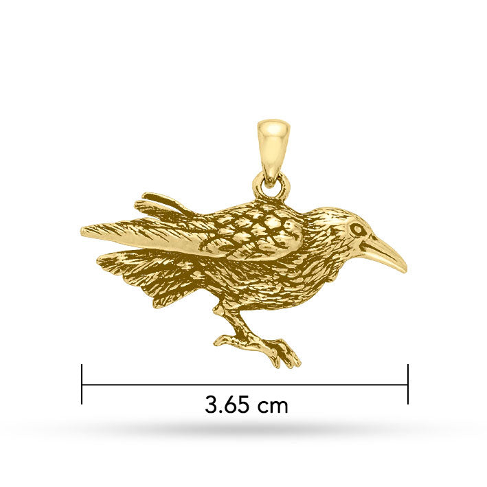Haunted by the Mythical Raven Gold Pendant GTP1439