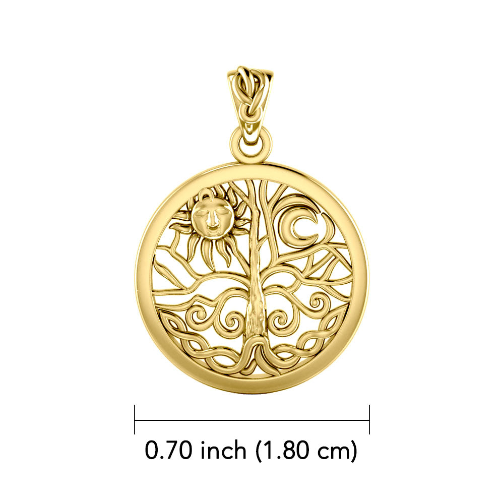 Celtic Tree of Life 14K Yellow Gold Pendant GTP3109