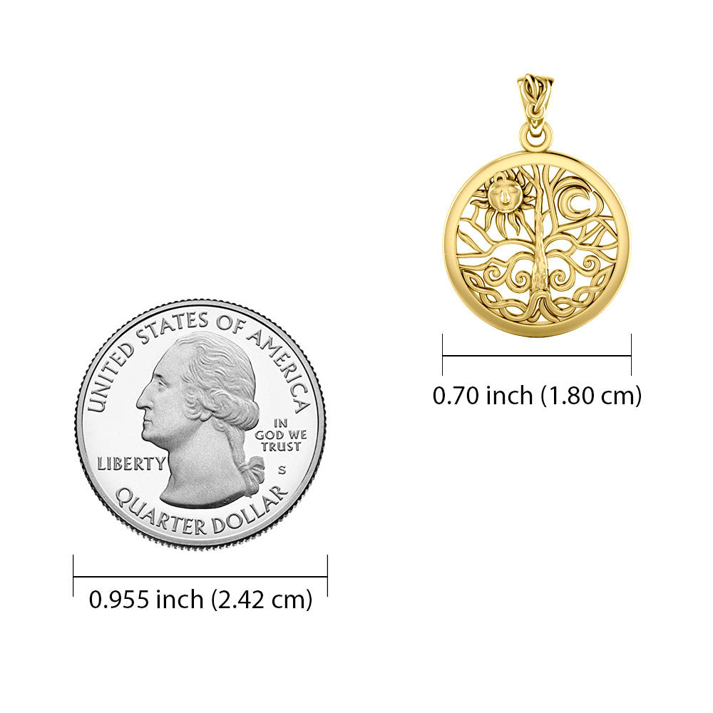 Celtic Tree of Life 14K Yellow Gold Pendant GTP3109